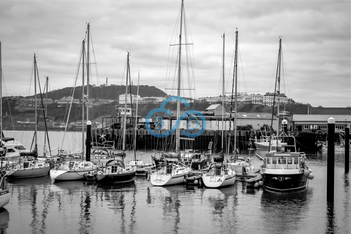 "Boats in Scarborough Harbour" stock image