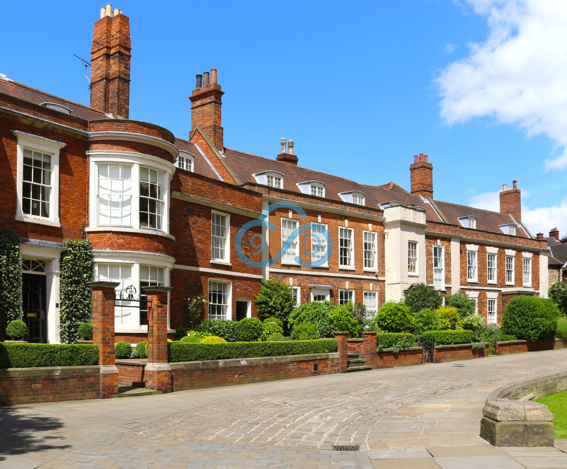 "Houses on Minster Yard, Lincoln" stock image