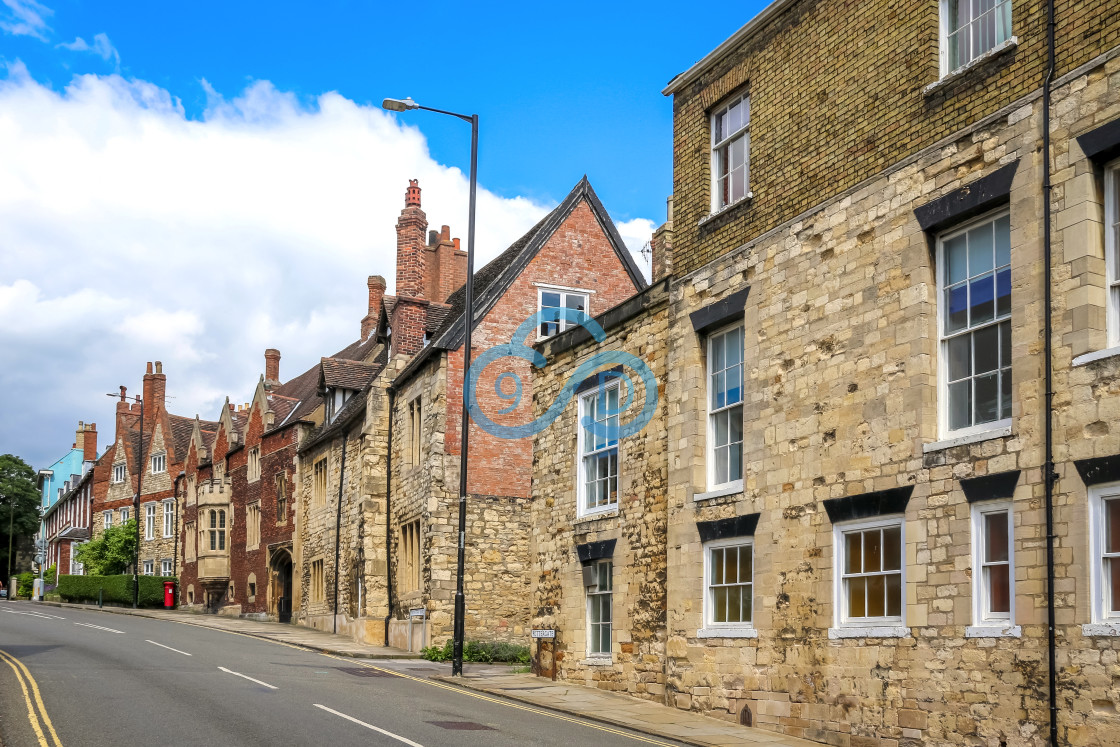 "Houses on Pottergate, Lincoln" stock image