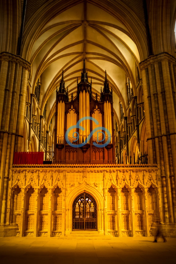 "Lincoln Cathedral Organ" stock image