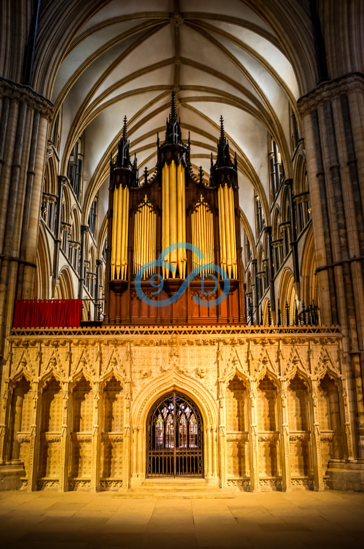 "Lincoln Cathedral Organ" stock image