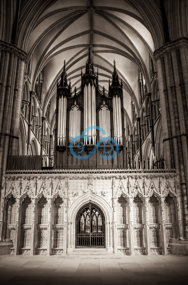 "Lincoln Cathedral Organ" stock image