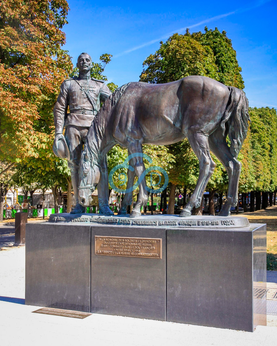 "WW1 Monument to the Russian Expeditionary Force" stock image