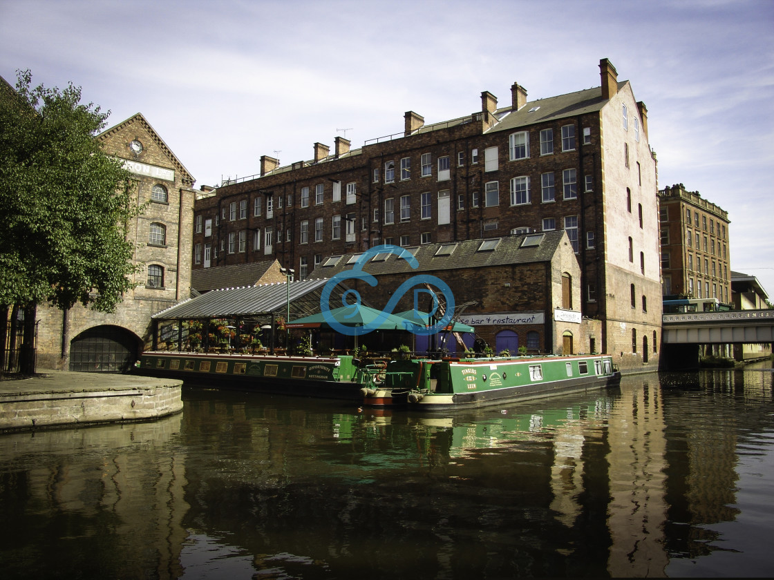 "Narrowboats at the Canalhouse, Nottingham" stock image