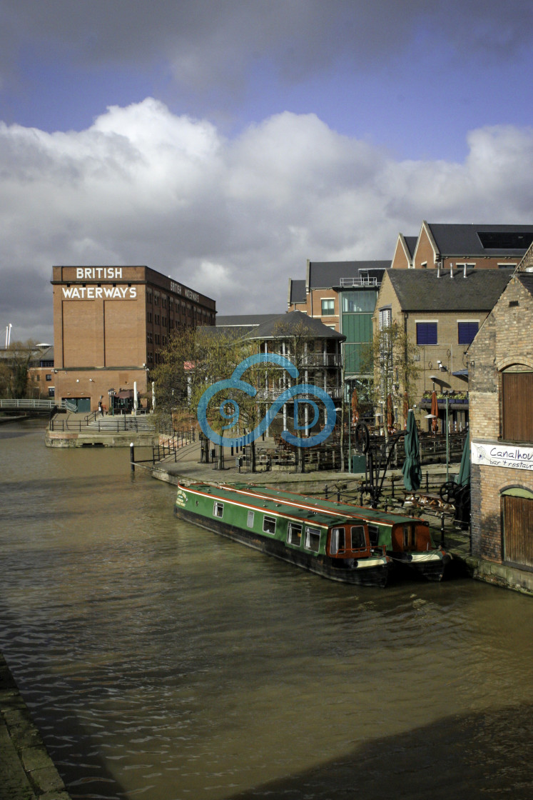 "Narrowboats at the Canalhouse, Nottingham" stock image