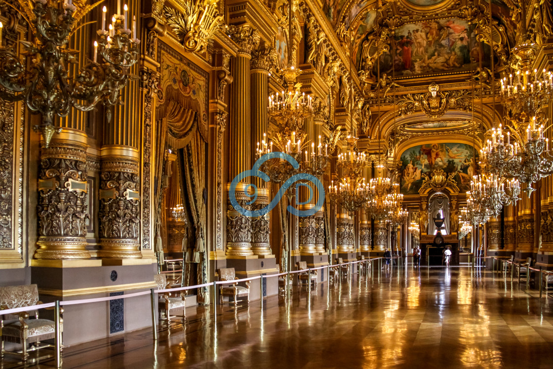 "Grand Foyer of The Palais Garnier Opera House" stock image