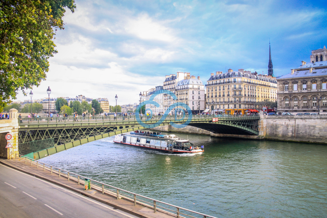 "Tourism Boat, Paris" stock image