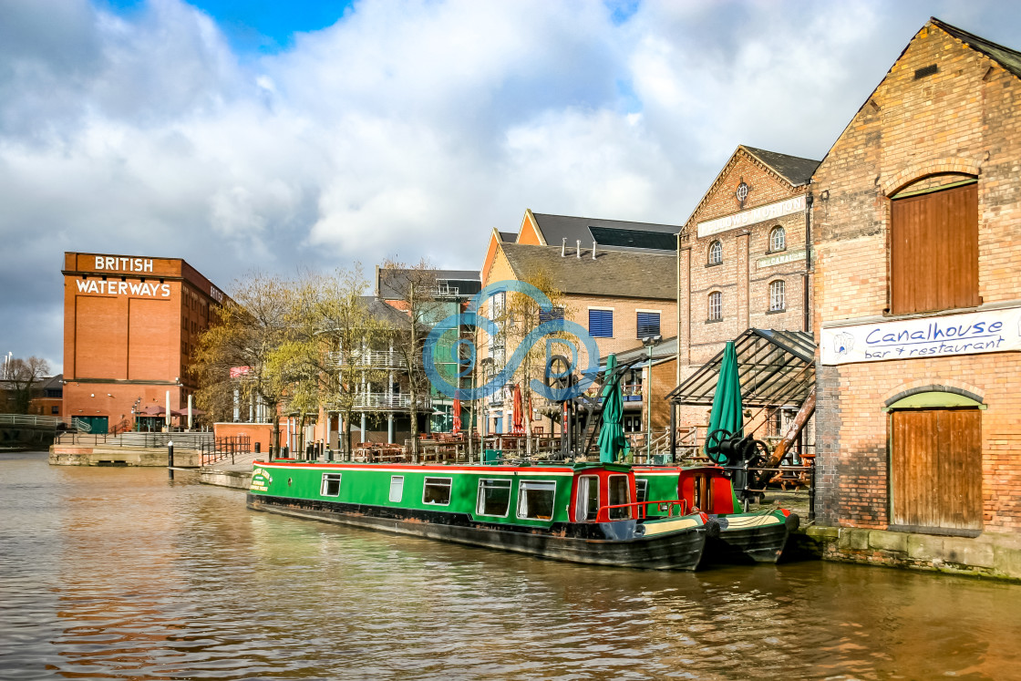 "Narrowboats at the Canalhouse, Nottingham" stock image