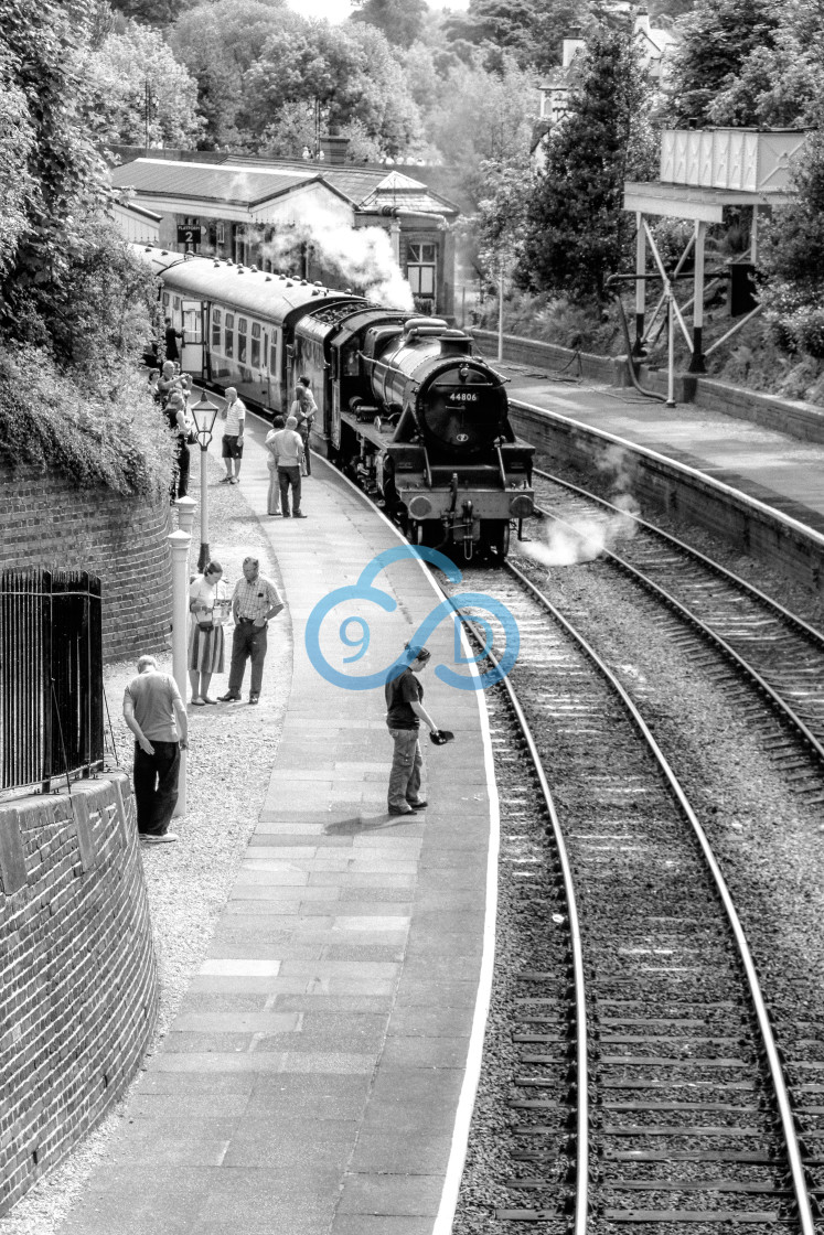 "Steam Train at Llangollen, North Wales" stock image