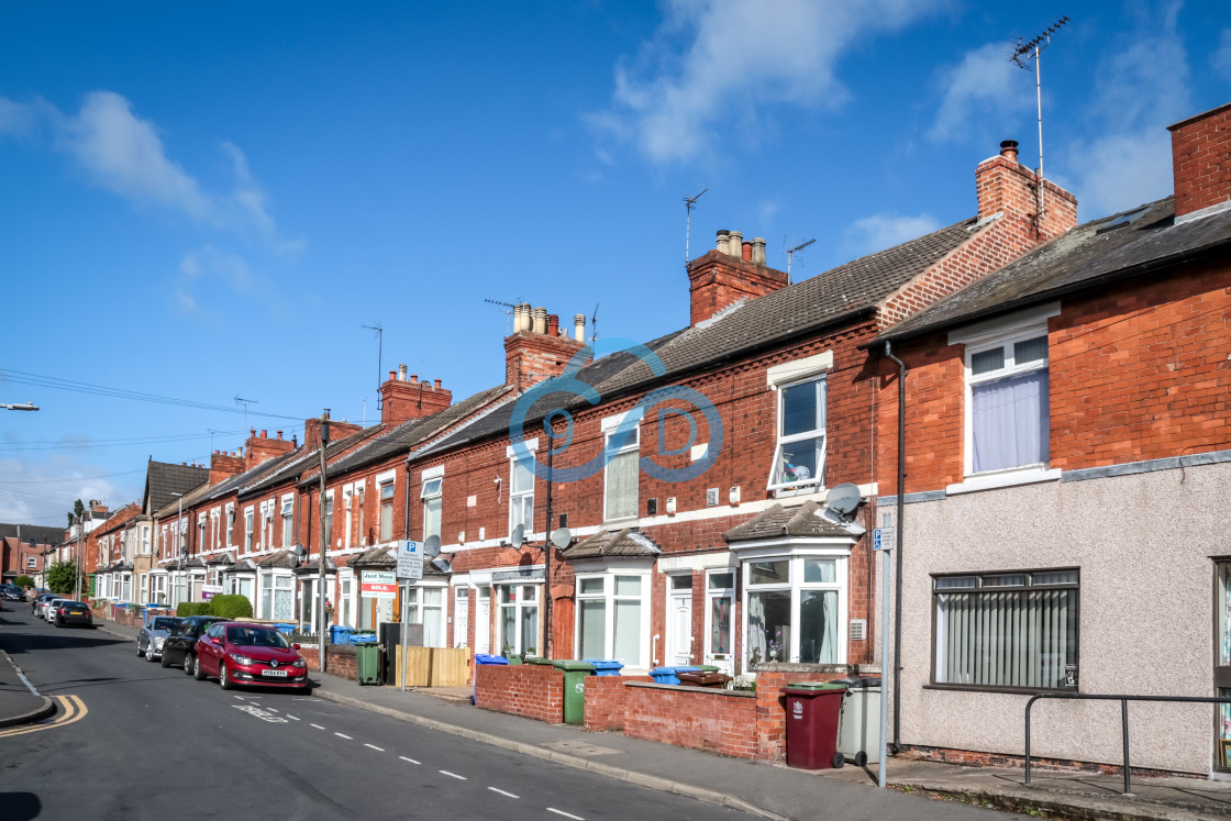 "Terraced Housing, Mansfield" stock image