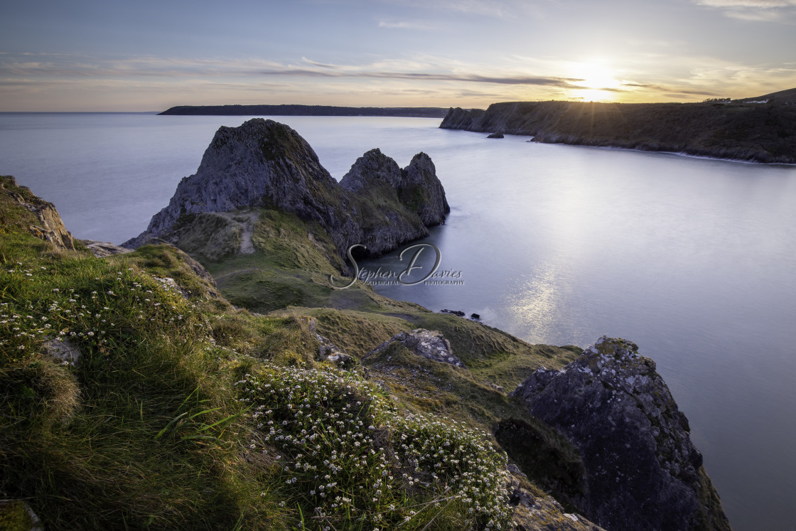 "Three Cliffs Bay - Gower, South Wales" stock image