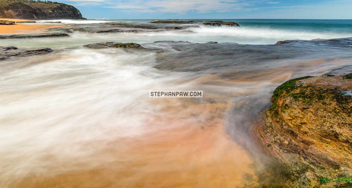 "Swirling surf of Turimetta Beach // Sydney, Australia" stock image