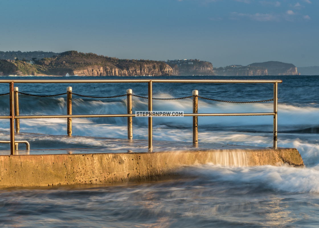 "Collaroy ocean rock pool at daybreak // Sydney, Australia" stock image