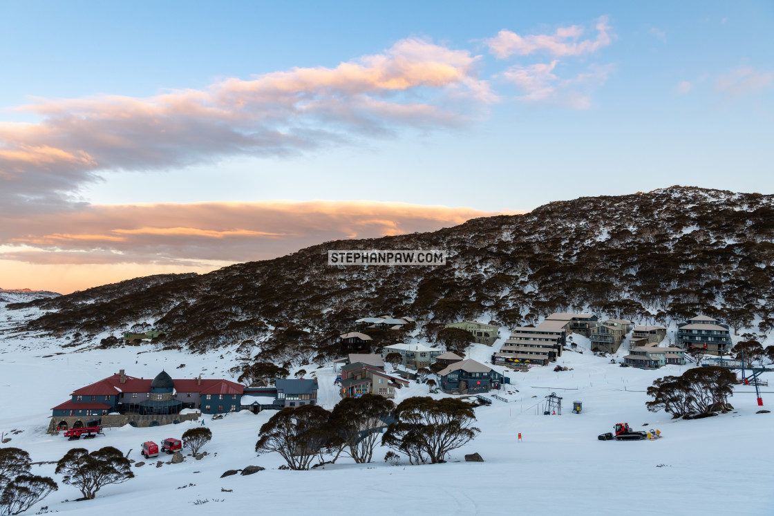 "End of days after glow // Charlotte Pass, Australia" stock image