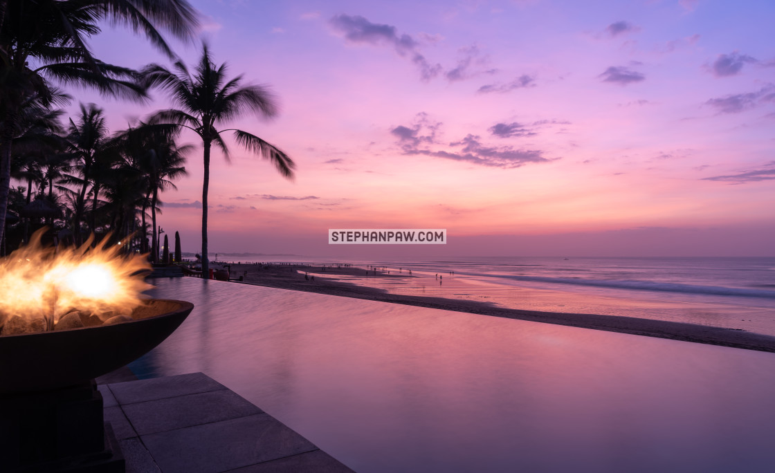 "The sun has set // Seminyak Beach, Bali" stock image