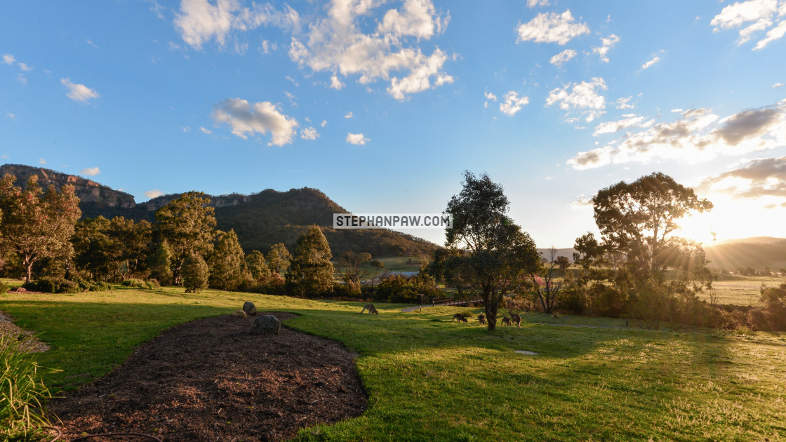 "Approaching sunset // Wolgan Valley, NSW" stock image