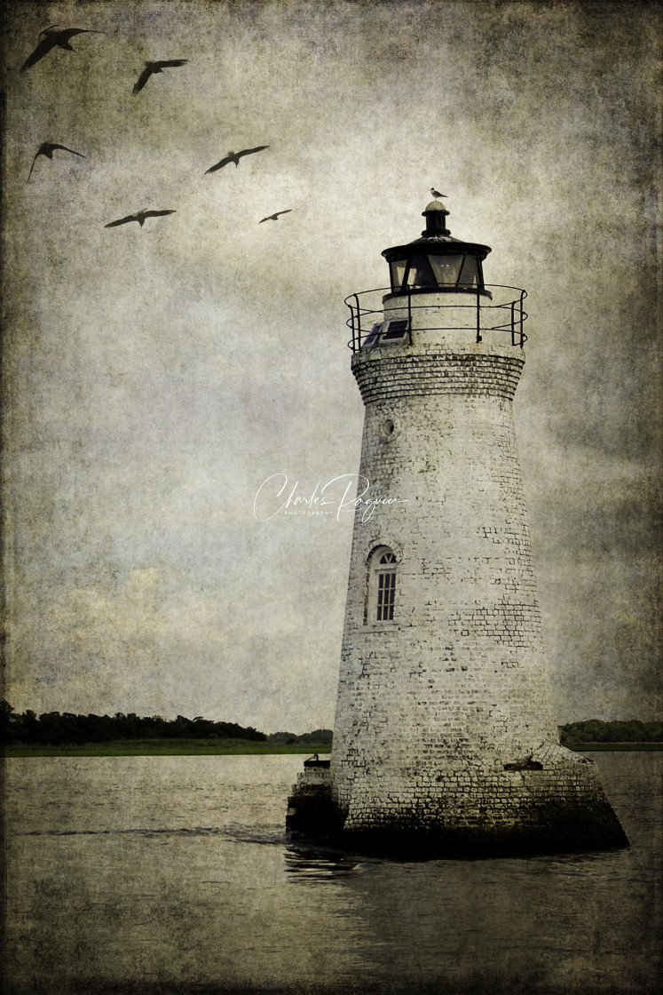 "Coastal Island Lighthouse" stock image