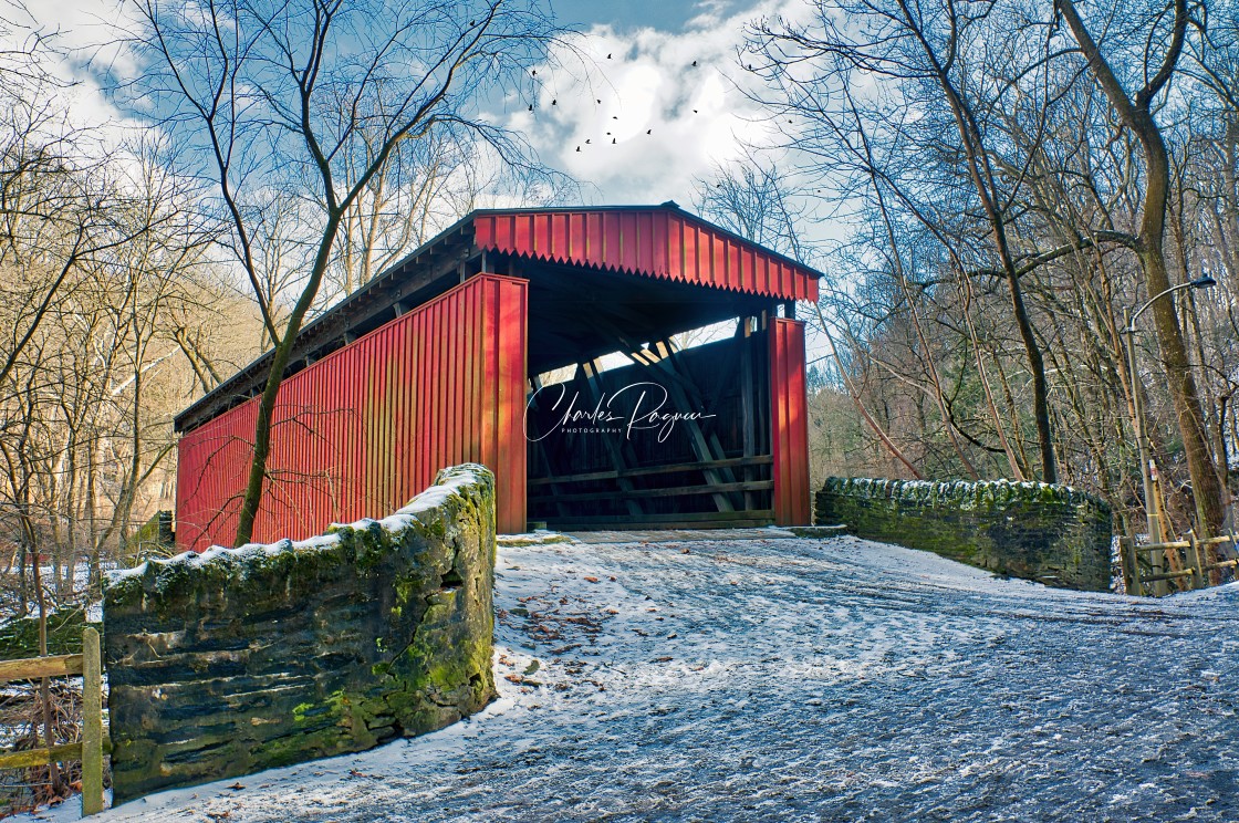 "Thomas Mill Covered Bridge" stock image