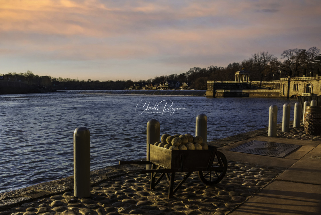 "Old Mill House Dock Philadelphia Waterworks" stock image