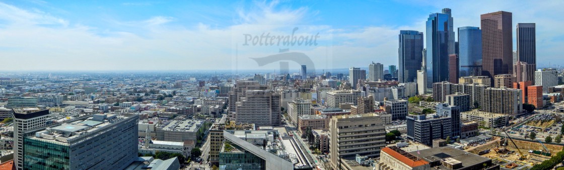 "Downtown Los Angeles panorama" stock image