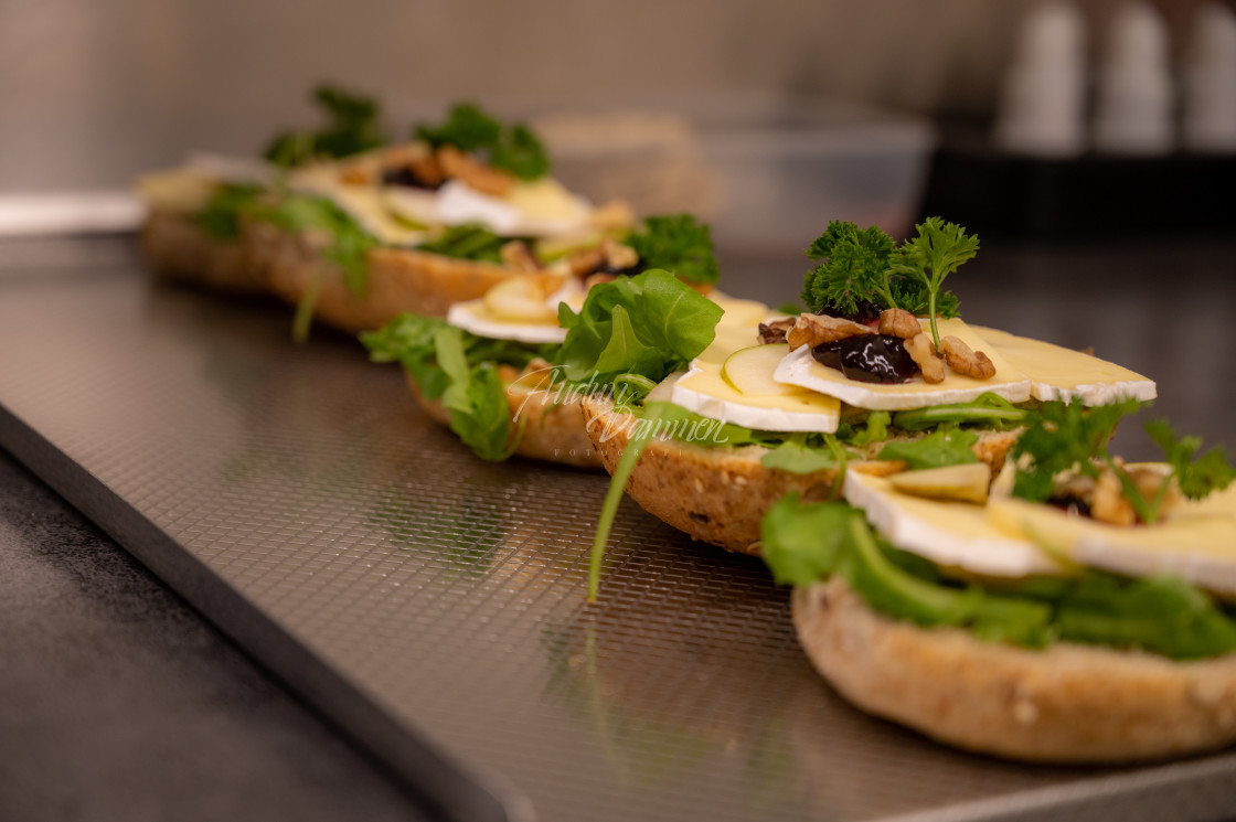 "Making sandwiches" stock image