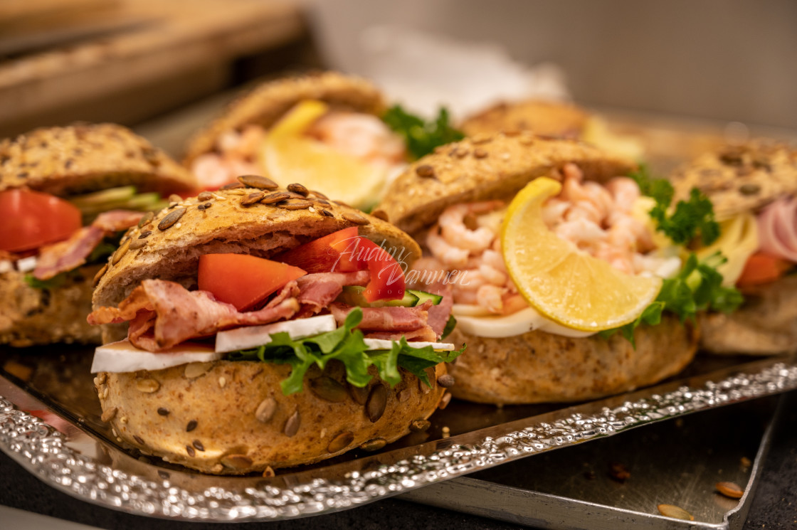 "Making sandwiches" stock image