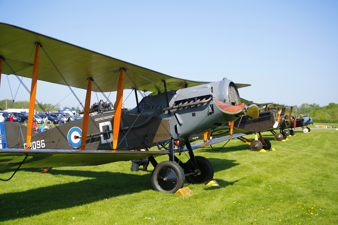 "First World War Aeroplanes lined up at Old Warden" stock image