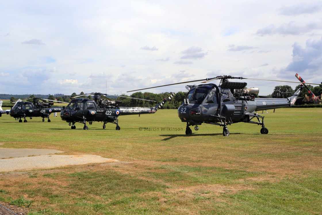 "Three Westland Wasp helicopters" stock image