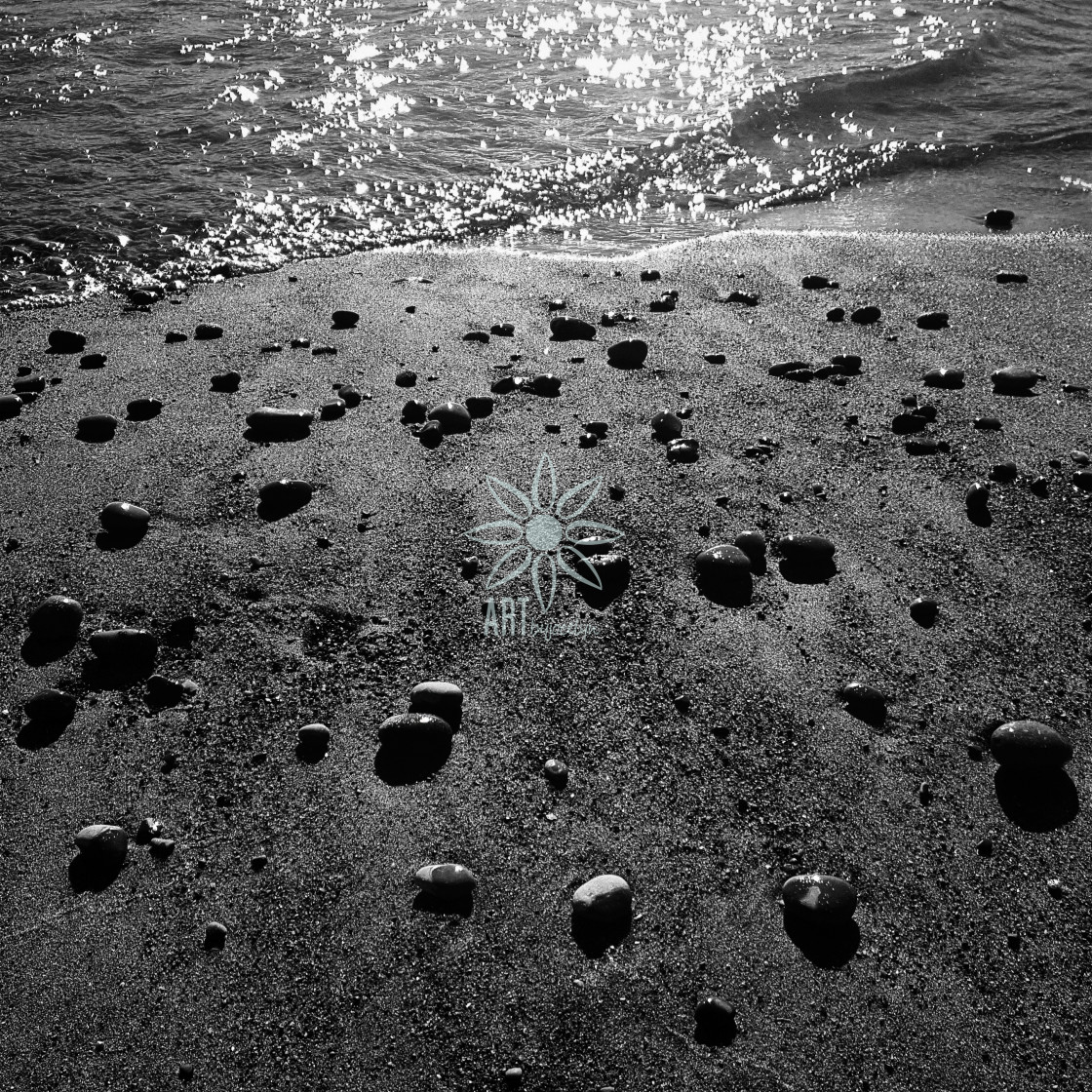 "Beach Stones on Sand Dynamic Shoreline Landscape" by Jocelyn Ball - $6.31 "Beach Stones on Sand Dynamic Shoreline Landscape" stock image
