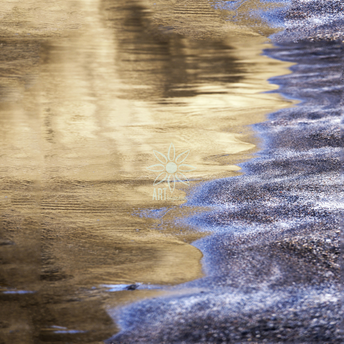"Gold and Blue Beach Semi Abstract" by Jocelyn Ball - $6.34 "Gold and Blue Beach Semi Abstract" stock image