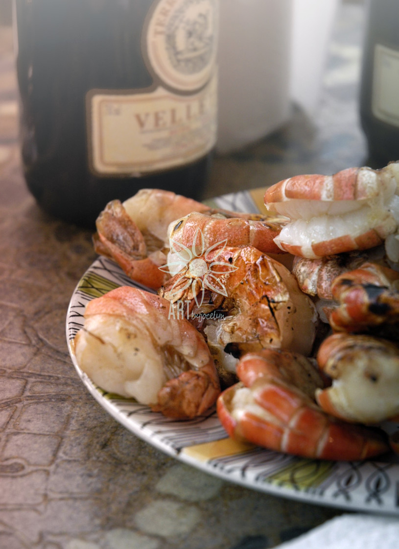 "Grilled Shrimp on Plate" by Jocelyn Ball - $6.32 "Grilled Shrimp on Plate" stock image