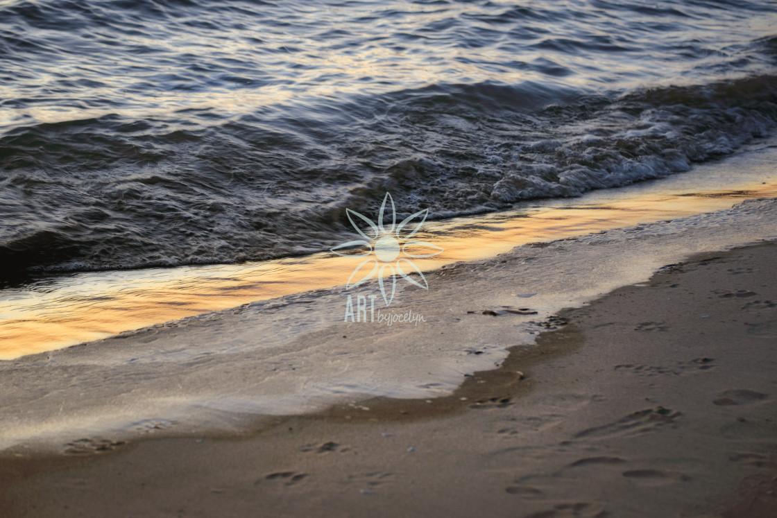 "Gold and Blue Beach in Evening" by Jocelyn Ball - $6.32 "Gold and Blue Beach in Evening" stock image