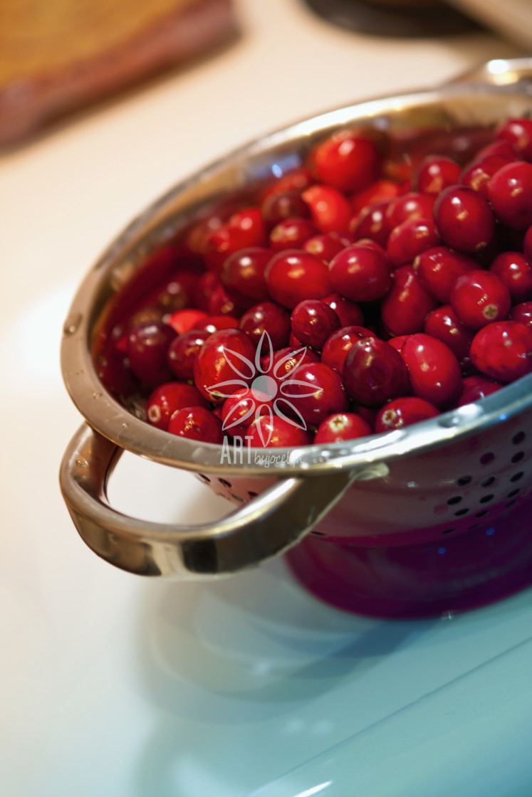 "Whole Cranberries in Red Strainer" by Jocelyn Ball - $6.32 "Whole Cranberries in Red Strainer" stock image