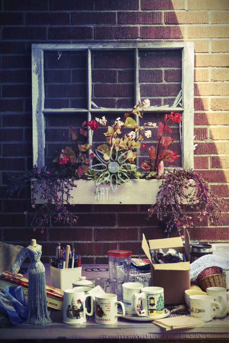 "Yard Sale Eclectic Junk Still Life" by Jocelyn Ball - $6.32 "Yard Sale Eclectic Junk Still Life" stock image