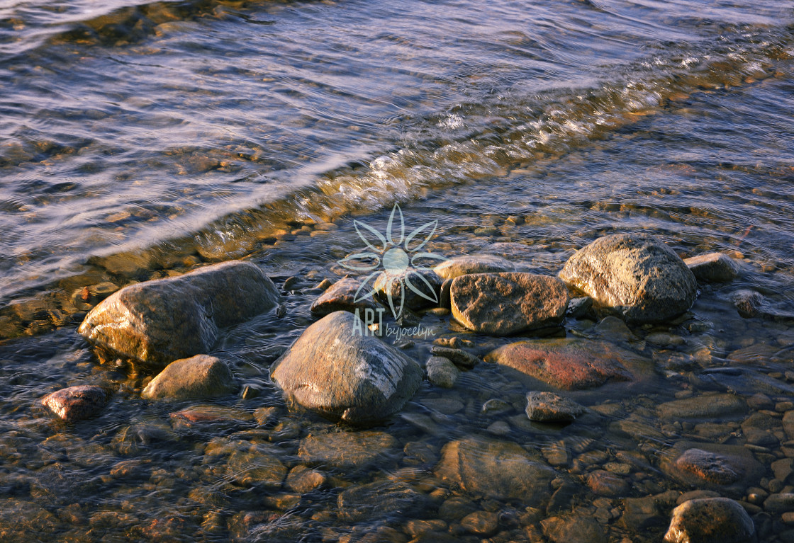"Sunlit Rocks on the Shores of Georgian Bay" by Jocelyn Ball - $6.31 "Sunlit Rocks on the Shores of Georgian Bay" stock image