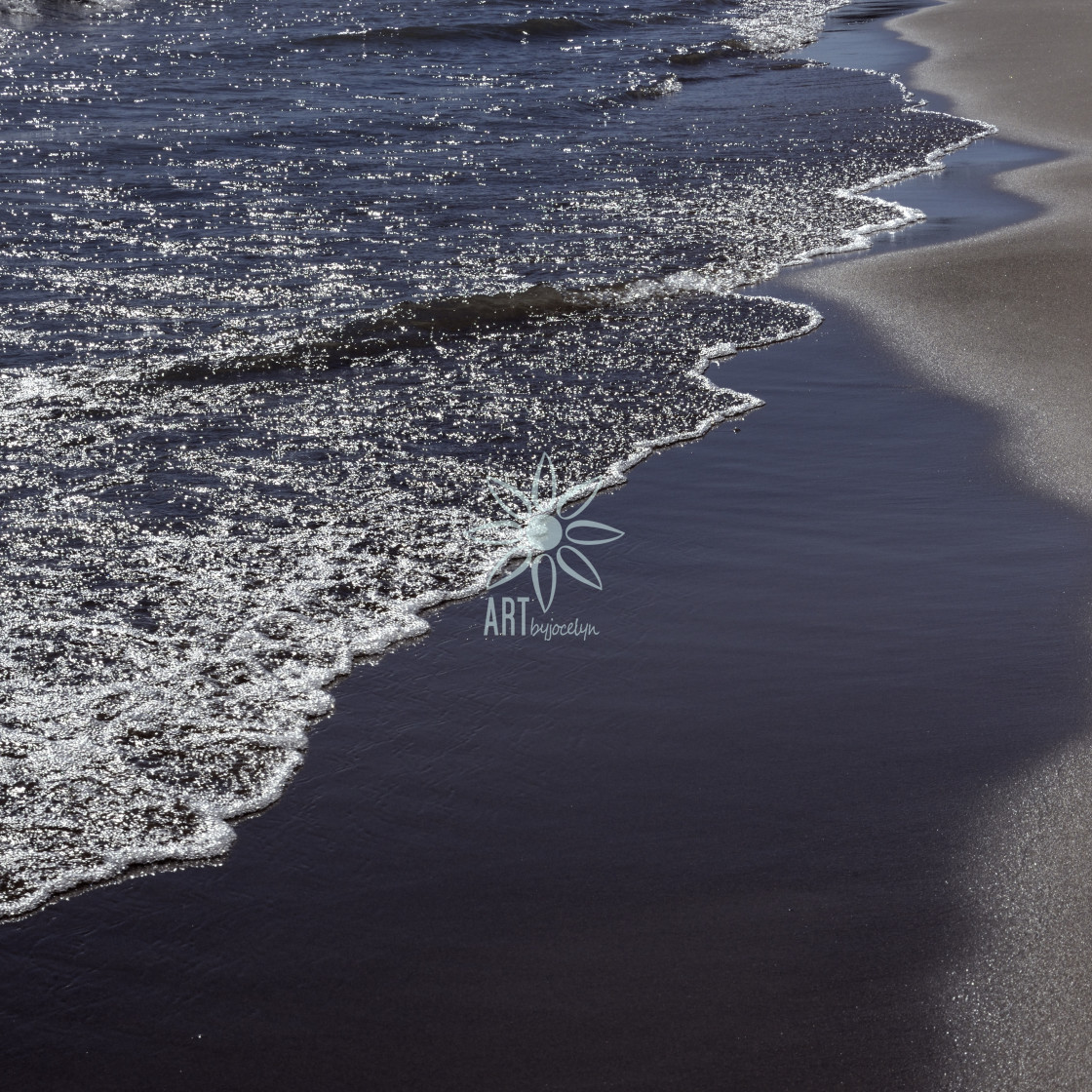 "Veil of Waves on Sandy Beach" stock image