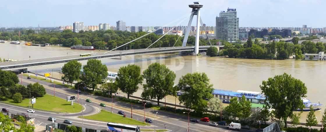 "New Bridge, Bratislava" by Brendan Howard - £10.00 "New Bridge, Bratislava" stock image