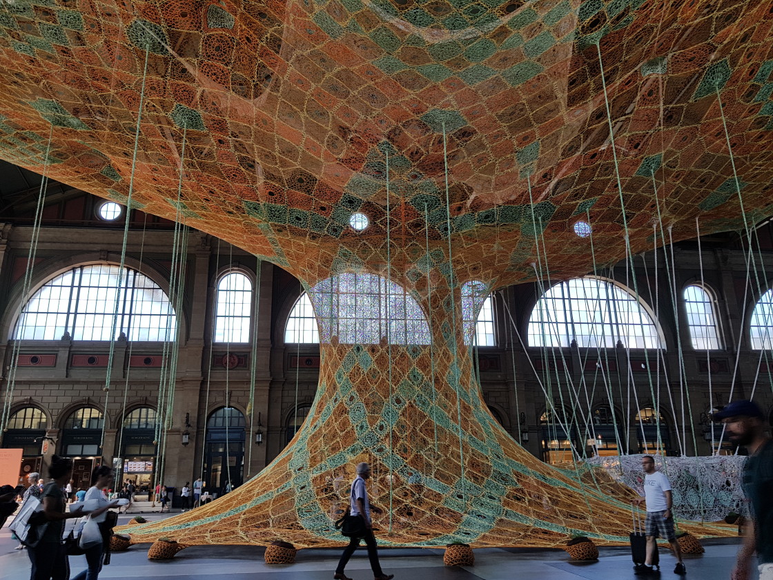 "Tree-like art installation, Zurich Railway Station" by Brendan Howard - £10.00 "Tree-like art installation, Zurich Railway Station" stock image