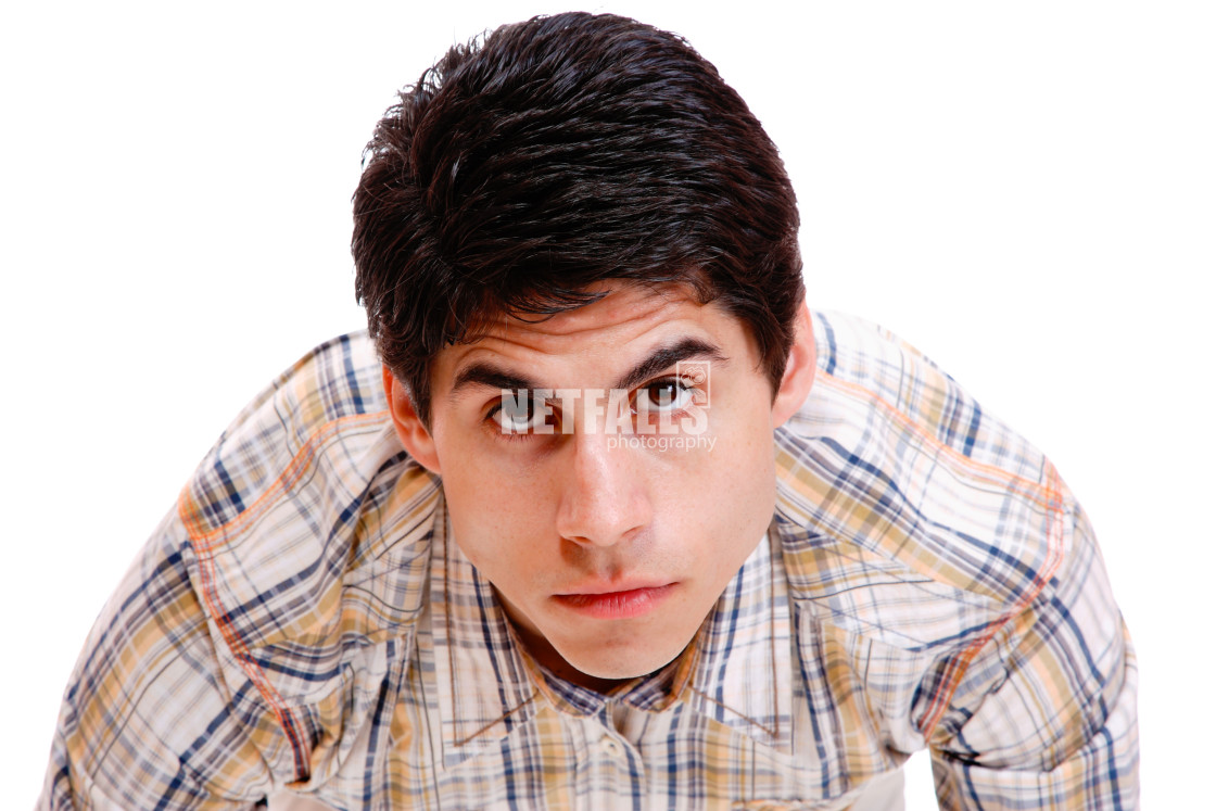 "happy young casual man portrait" stock image