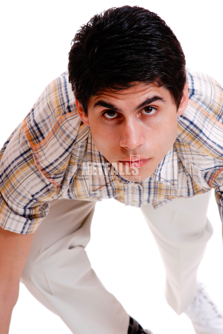 "happy young casual man portrait" stock image