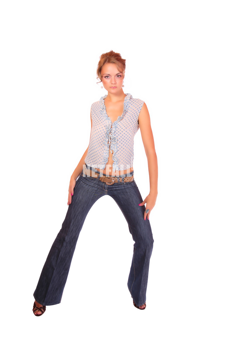 "Beautiful fashion woman dancing" stock image