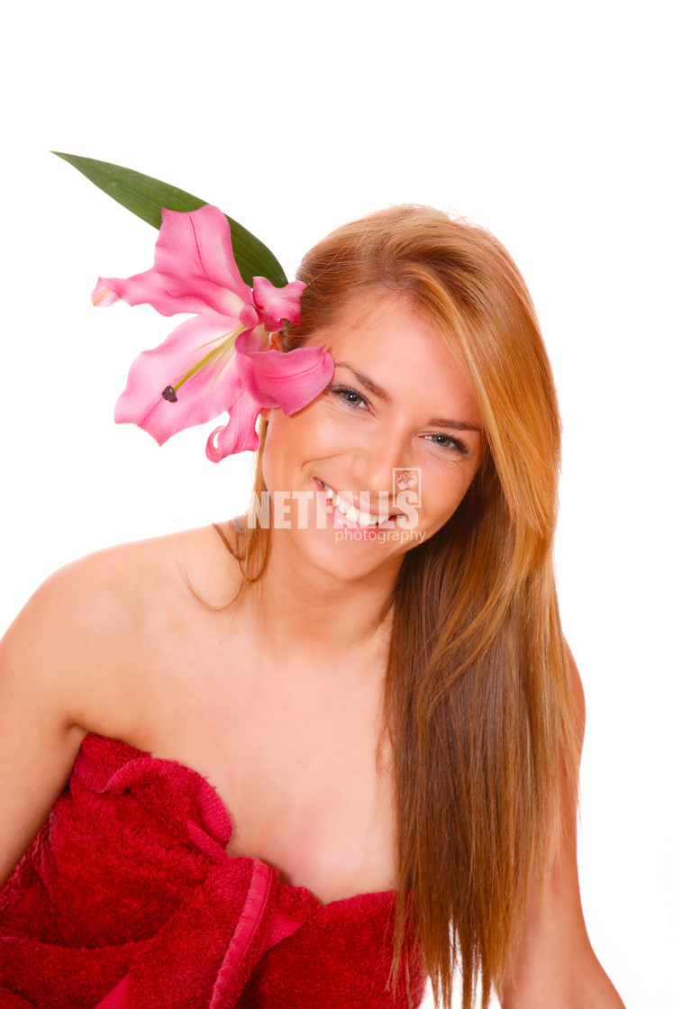 "beautiful long-haired girl relaxing" stock image