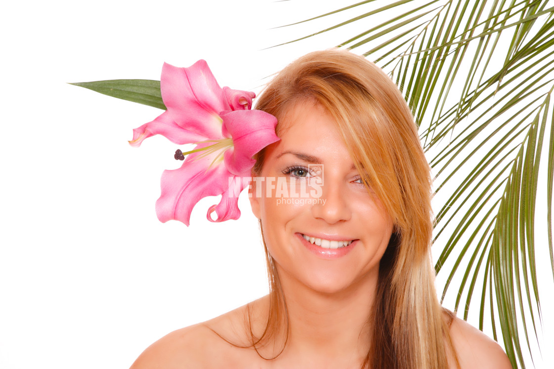 "Attractive woman getting spa treatment" stock image