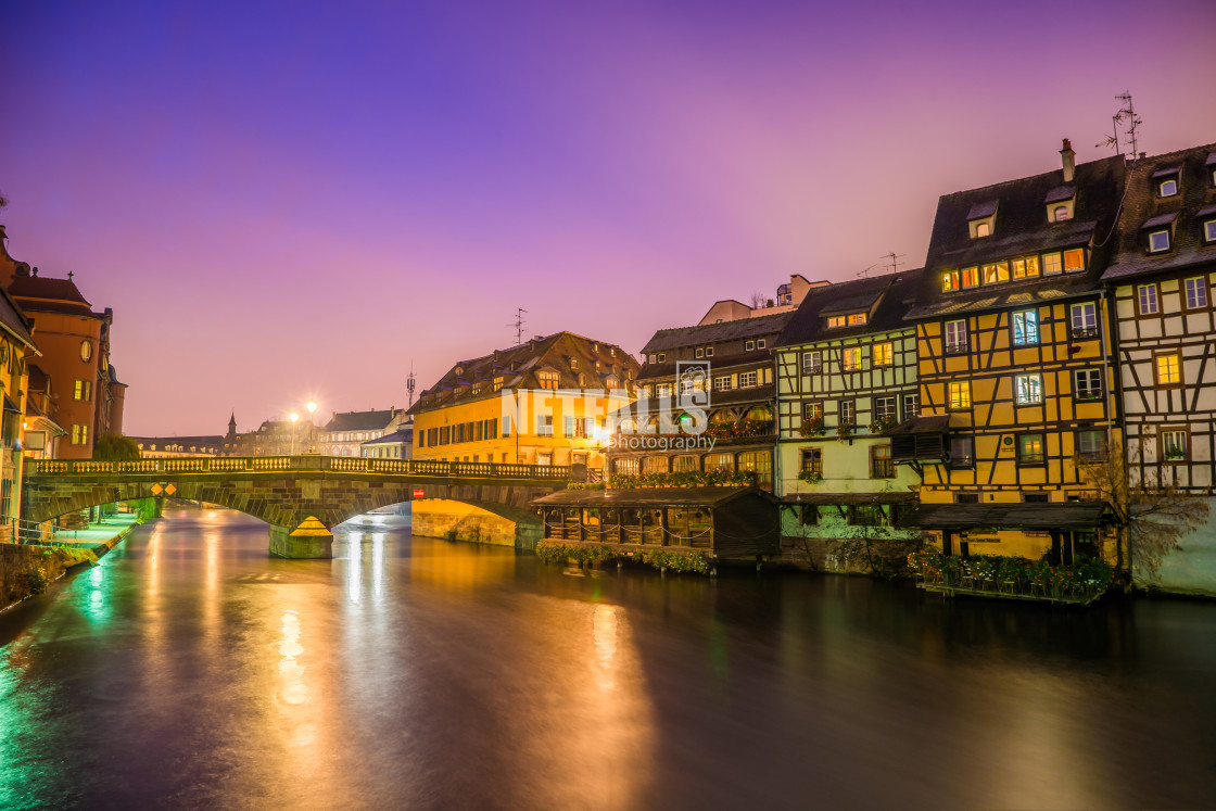 "Strasbourg Alsace France. Traditional half timbered houses" stock image