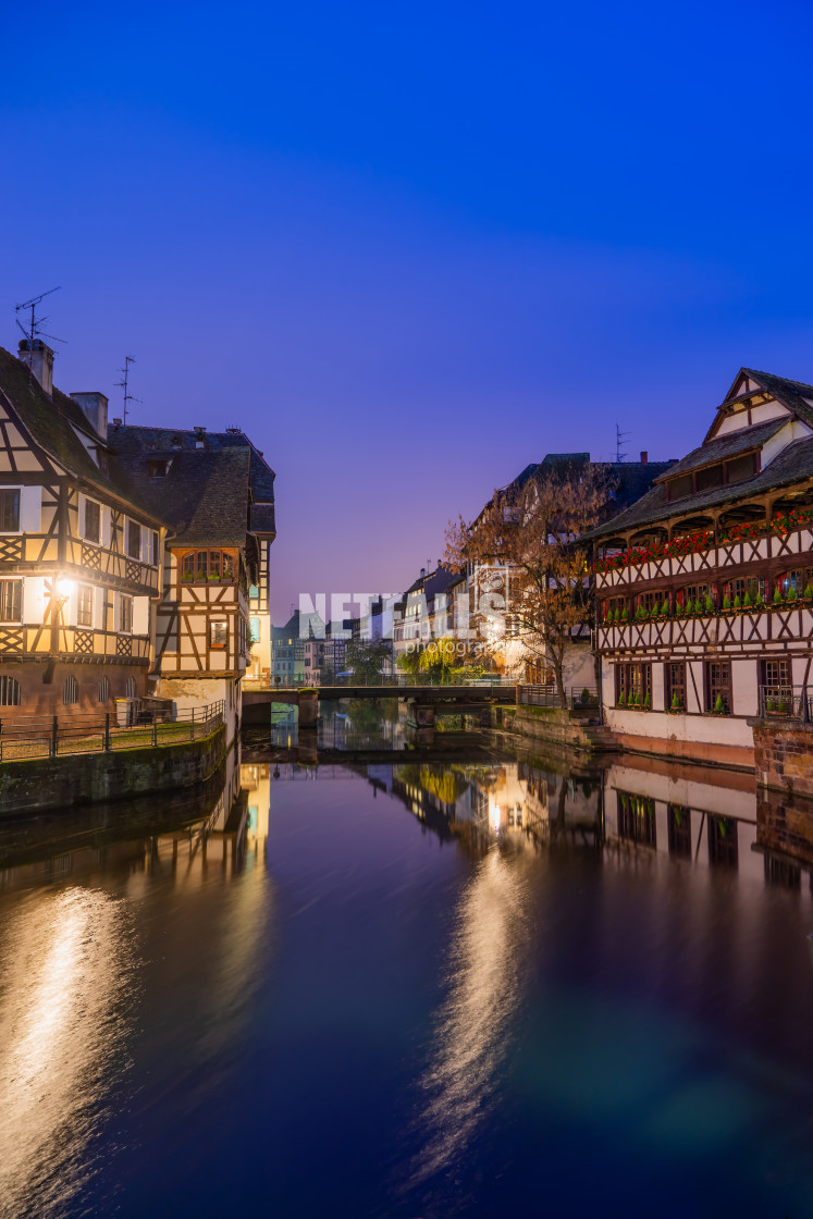 "Strasbourg Alsace France. Traditional half timbered houses" stock image