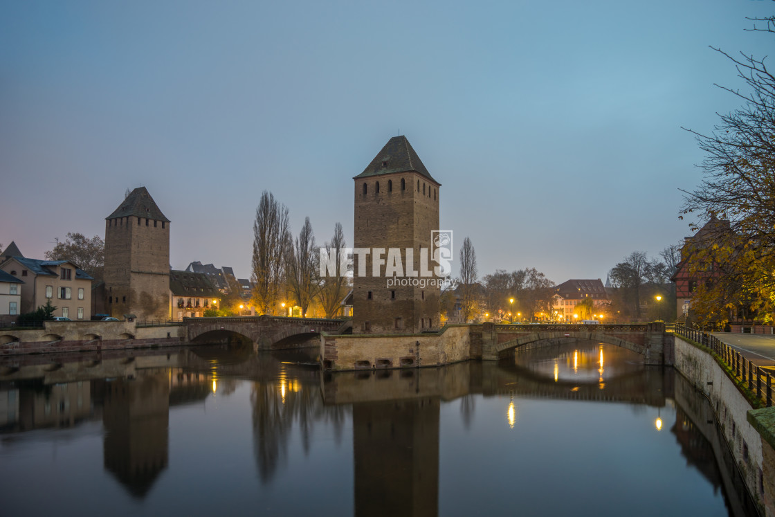 "Ponts Couverts from the Barrage Vauban in Strasbourg France" stock image