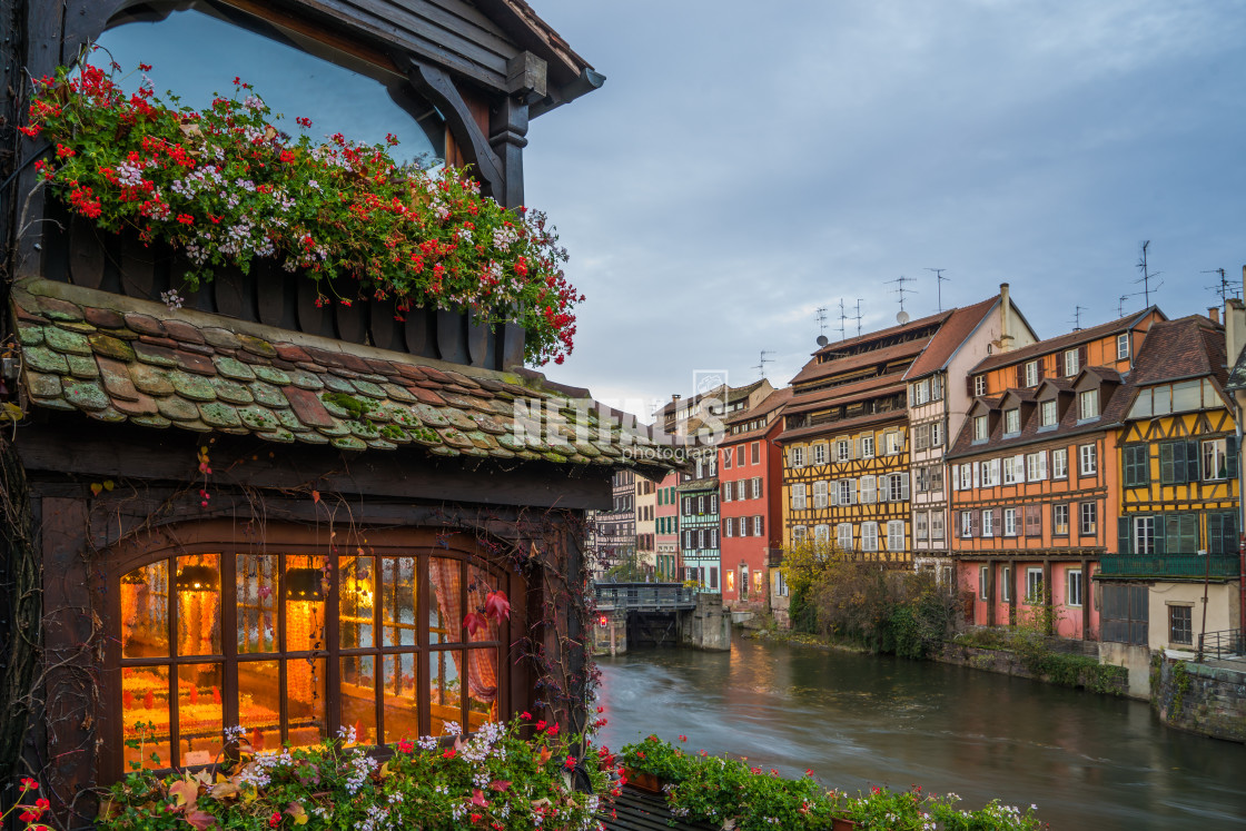 "Traditional half timbered houses of Petite France." stock image