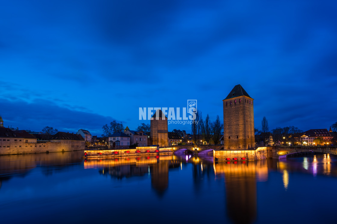 "Ponts Couverts from the Barrage Vauban in Strasbourg France" stock image