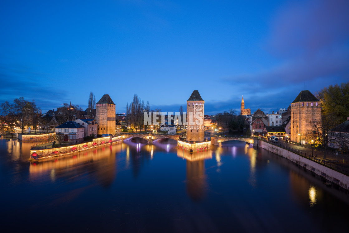 "Ponts Couverts from the Barrage Vauban in Strasbourg France" stock image