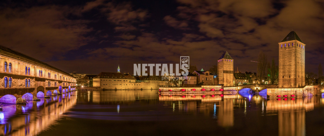 "Ponts Couverts from the Barrage Vauban in Strasbourg France" stock image